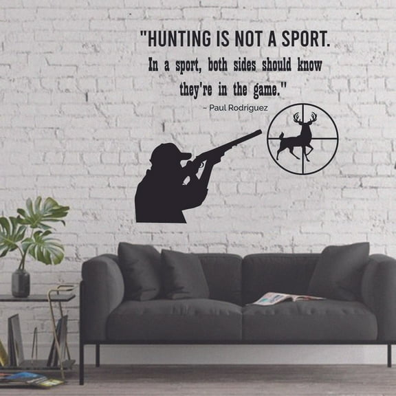 Hunting Is Not A Sport Game Quote Hunt Hunting Hunter Huntsman Forest Animal Quotes Wall Decal Sticker Vinyl Art Mural for Girls / Boys Home Room Walls Bedroom House Decor Decoration (10x10 inch)