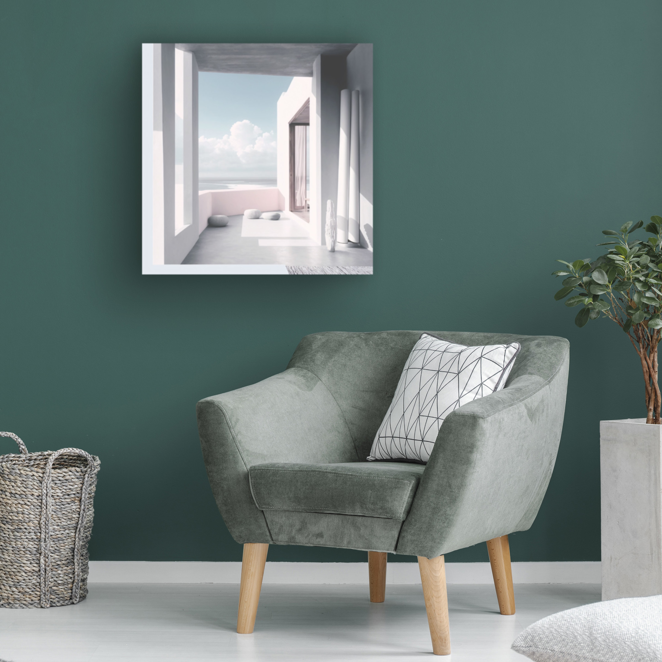 Canvas Wall Art - Ray Heere 'Architectural Photography Balconies 7' Wall Art for Living Room, Bedroom, or Office Décor by Trademark Fine Art - 18 x 18 Inches