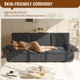 thumbnail image 5 of 94" Corduroy Convertible Sofa Bed, Adjustable Fabric Pull-Out Sleeper Sofa with Sponge Padding, Queen Size Fabric Pull-Out Sofa Bed with Sturdy Frame for Living Room and Lounge, Grey, 5 of 6