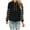 Black, variant on Women's Color Block Plaid Stripe Print Sweatshirt Long Sleeve Casual Loose Pullover Tops Trendy Mid Length Blouses