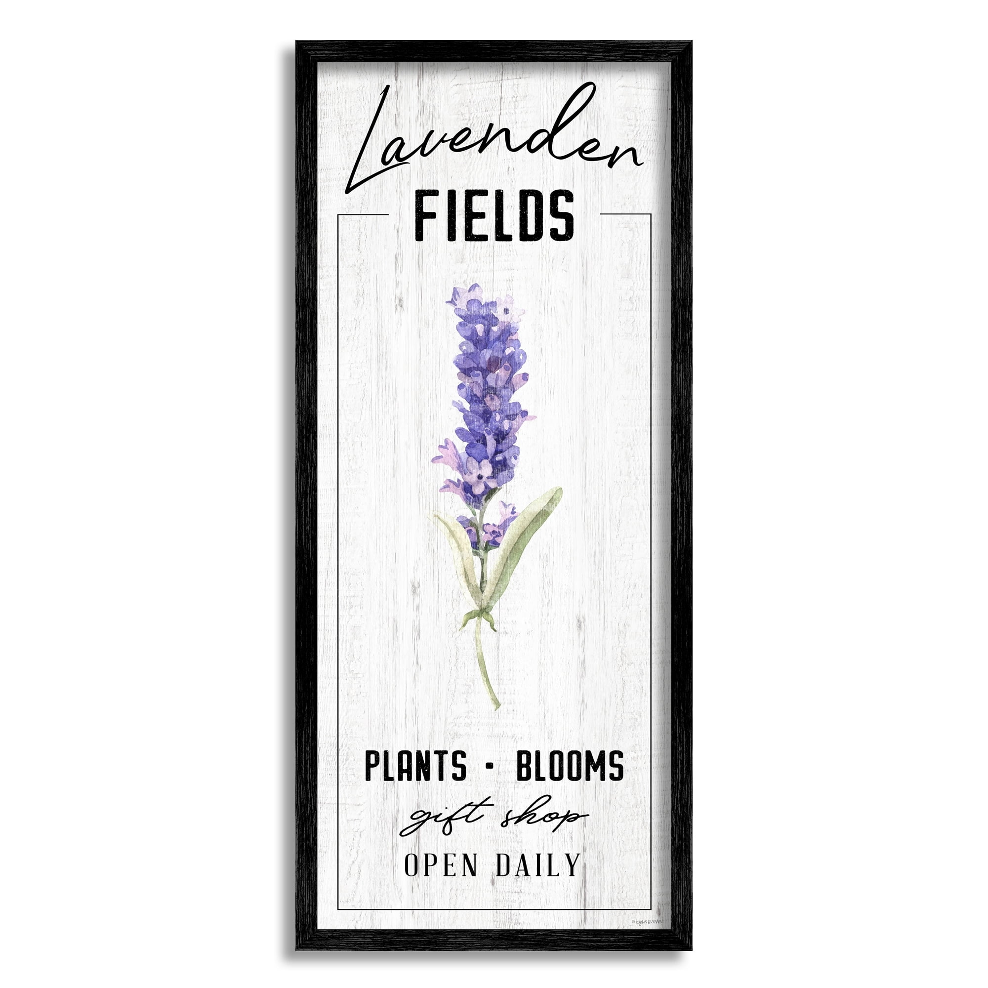 Stupell Industries Lavender Fields Purple Farm Florals Gift Shop Sign, 13 x 30, Designed by Kyra Brown