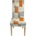 thumbnail image 2 of Orange and Grey Chair Covers Chair Seat Cover Set of 4 Removable Washable Parson Chair Covers for Dining Room Living Room Kitchen Christmas, 2 of 6