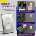 thumbnail image 2 of ENERLITES Duplex Receptacle Metal Wall Plate, Stainless Steel Outlet Cover, Corrosion Resistant, Size 1-Gang 4.50" x 2.76", 7721-PC-2PCS, Polished Chrome, Silver, 2 Pack, 2 of 7