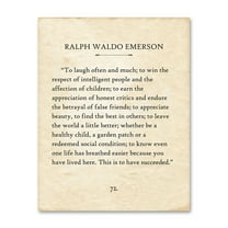 Ralph Waldo Emerson - To Laugh Often and Much - 11x14 Unframed Literary Quote Book Page Art Print - Inspirational Wall Art, Poetry Home Decor, Literary Gift for Book and Poem Lovers