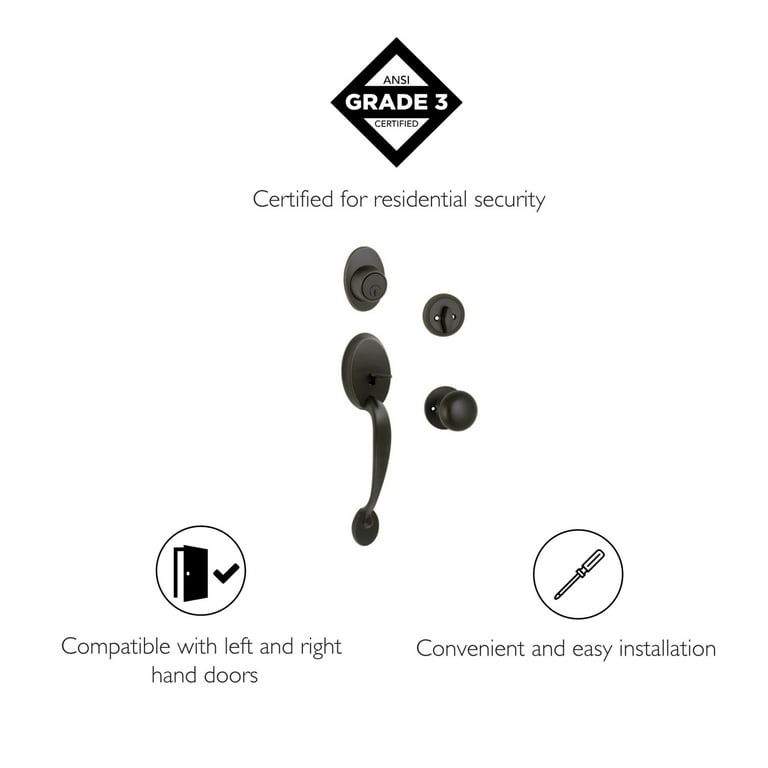 Design House Coventry Oil-Rubbed Bronze Door Handleset with Cambridge Knob Interior and Single Cylinder Deadbolt Design House Coventry Oil-Rubbed Bronze Door Handleset with Cambridge Knob Interior and Single Cylinder Deadbolt