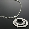 thumbnail image 3 of Naierhg Women Double Circles Rhinestone Inlaid Long Chain Necklace Jewelry Gift, 3 of 8
