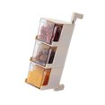 thumbnail image 3 of Caja de condimentos Caja de almacenamiento de condimentos montada en la pared Recipiente giratorio para tarros de especias de cocina, 3 capas, Beige Guardurnaity HA003754-04, 3 of 7