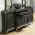 thumbnail image 4 of Lavish 4 Piece Gray Bedroom Set with Light up Headboard in Eastern King, 4 of 10
