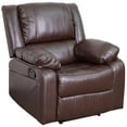 thumbnail image 2 of Home Square 2 Piece Upholstered Leather Recliner Set in Brown, 2 of 5
