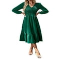 thumbnail image 1 of Long Sleeve A-Line Dress with Ruffled Hem for Women Maternity, 1 of 9
