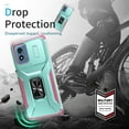 thumbnail image 3 of Allytech Rugged Case for Moto G Play 4G 2024, [Slide Camera Cover] [360° Rotating Kickstand] [Military Protection] [Magnetic Car Mount] Non-Slip Anti-Scratch Shockproof Heavy Duty Case - Mint, 3 of 9
