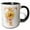 Black/White, variant on 3drose, Pretty Sunflower Monogram Initial T, 11oz Magic Transforming Mug