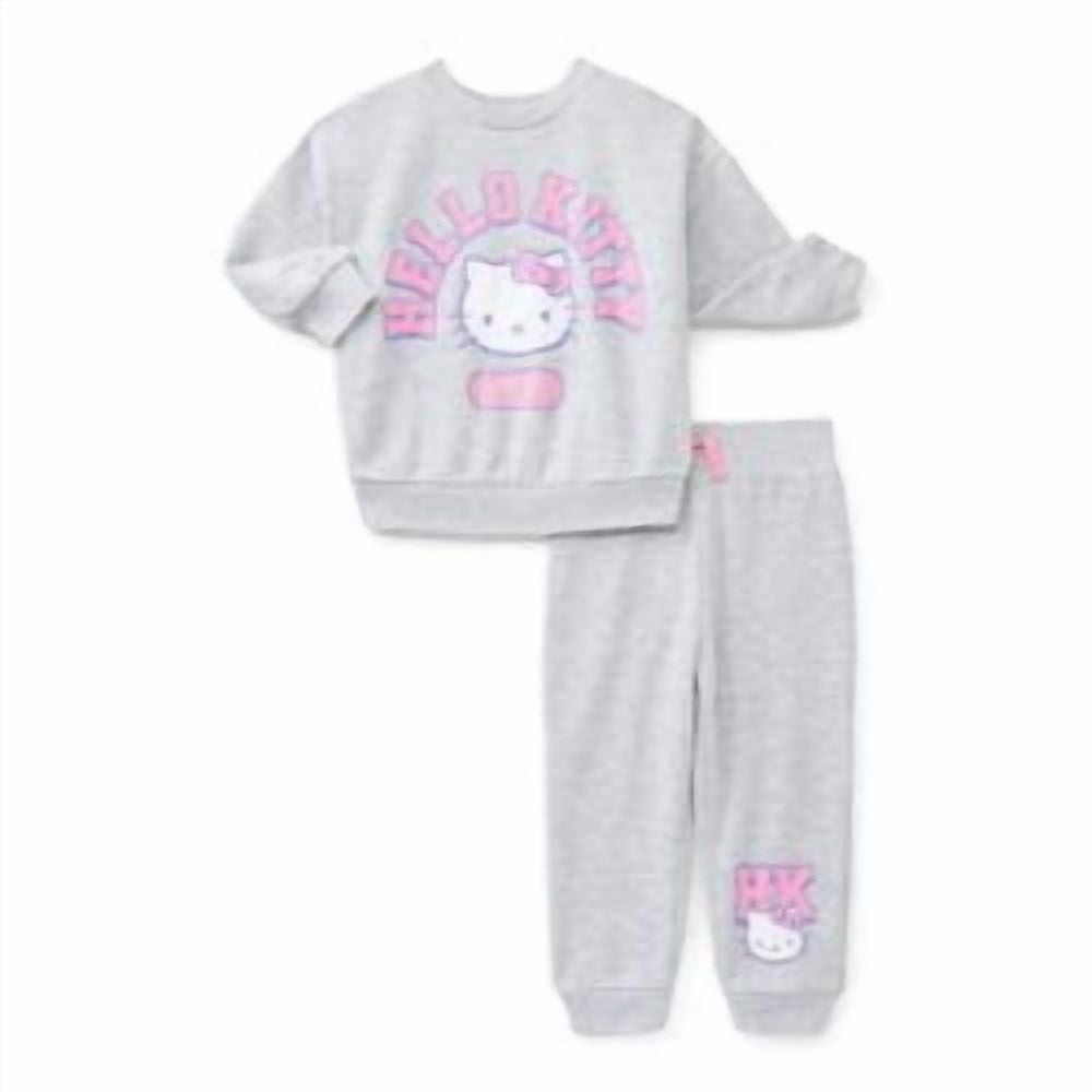 Hello Kitty Toddler Girls Graphic Sweatshirt and Joggers Set, 2-Piece, Sizes 12M-5T