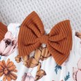 thumbnail image 6 of TOWED22 Newborn Outfit Baby Girl Going Home Outfit Ruffle Ribbed Romper Top Floral Pants Set Cute Fall Winter 4Pcs Clothes,1-3 M, 6 of 9