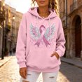 thumbnail image 4 of JULMCOMO in October We Wear Pink Hoodies for Women Angel Wings Graphic Breast Cancer Awareness Sweatshirt Long Sleeve Soft Casual Pullover Outfits Pink 2XL, 4 of 4