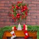 thumbnail image 5 of Puntoco Corona de pino de Navidad Decoración navideña Colgante de puerta Colgante de pared Colgante de ventana Colgante de chimenea Anillo colgante de fiesta navideña, 5 of 6