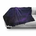 thumbnail image 3 of Sky Soft Flannel Fleece Blanket, Galaxy Nebula Illustration Deep Space Star Clusters and Constellation Milky Way, Cozy Plush for Indoor and Outdoor Use, 70" x 90", Purple Pink Black, by Ambesonne, 3 of 6