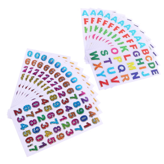 Masteelf 80 Sheets Color Stickers Self Adhesive Glitter Alphabet