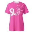 thumbnail image 4 of XIAONU Womens T Shirts Cancer Awareness Ribbon Printed Crew Neck Top Short Sleeve Soft Trendy Casual Pullover Tees, 4 of 5