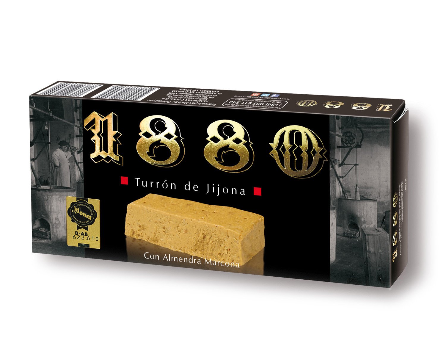 1880 Turron de Jijona Almond Honey Nougat-Like Soft Bar, 8.8 oz