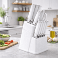 thumbnail image 4 of 13 Pcs Kitchen Knife Set with Block, Stainless Steel Sharp Blades, Non-Slip Handle, Multi-Color Knife Set with Scissors for Home Kitchen White, 4 of 6