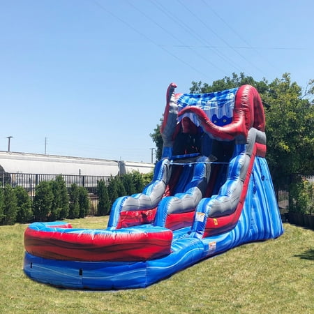 UPC: 0851743008866 | JumpOrange Commercial Grade Water Slide Inflatable with Splash Pool for Kids and Adults (with Blower) Ocean Theme