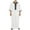 White, variant on IWRICH Men's Muslim Clothes V-Neck Short Sleeve Plus Size Thobe Kaftan Loose Casual Solid Color Breathable Soft Thobe White XL