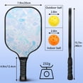 thumbnail image 4 of Pickleball Paddles Set Of 2, Fiberglass Surface, Fluid Smoke Aurora Art Style, 4 Balls & Bag, 4 of 5