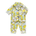 thumbnail image 1 of Ensemble de Pyjama en Soie pour Fille, Imprimé, Manches Longues, Boutonné, Tenue d'Intérieur Classique, Pyjama pour Garçons, Mode Garçons Filles, 1 of 2
