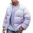 thumbnail image 2 of Puntoco Chaqueta De Manga Larga Para Exteriores Con Cremallera Y Bolsillo Grueso Con Degradado A La Moda Para Hombre, 2 of 8
