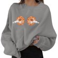 thumbnail image 1 of Pull Ample d'Automne pour Femmes Halloween, Sweat à Manches Longues Col Rond Imprimé Citrouille pour Adultes, 1 of 3