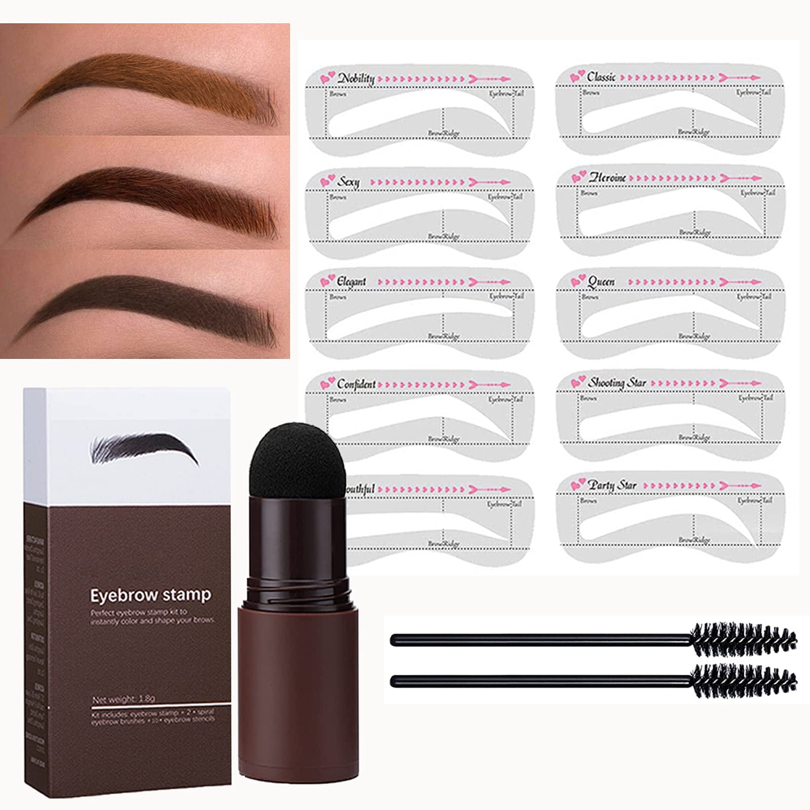 Labymos Eyebrow Stamp Stencil Kit One Step Brow Stamp Shaping Kit stamp on  eyebrows waterproof Eyebrow Definer Long Lasting Eyebrow Stamp With 10  Reusable Eyebrow Stencils - Walmart.com