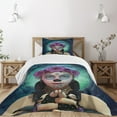 thumbnail image 3 of Ambesonne Horror Quilted Bedspread Set 2 Pcs, Scary Clown Girls Flower, Twin Size, Multicolor, 3 of 6