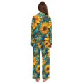 thumbnail image 3 of FORMRS Womens Pajama Set Long Sleeve Top and Pants with Pockets Soft Comfy Lounge Sleepwear, Sizes S-2XL, Stained Glass Sunflowers Pattern, 3 of 7