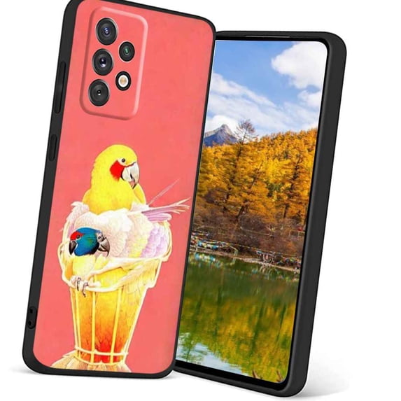 Compatible with Samsung Galaxy A72 5G Phone Case, parrot-birds-680 Case Silicone Protective for Teen Girl Boy Case for Samsung Galaxy A72 5G