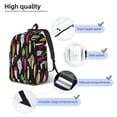 thumbnail image 4 of Bixox Colorful Fishing Lures Printing Canvas Backpack Lightweight Casual Travel Backpack School Backpack Fits 15.6 Inch Notebook, 4 of 5