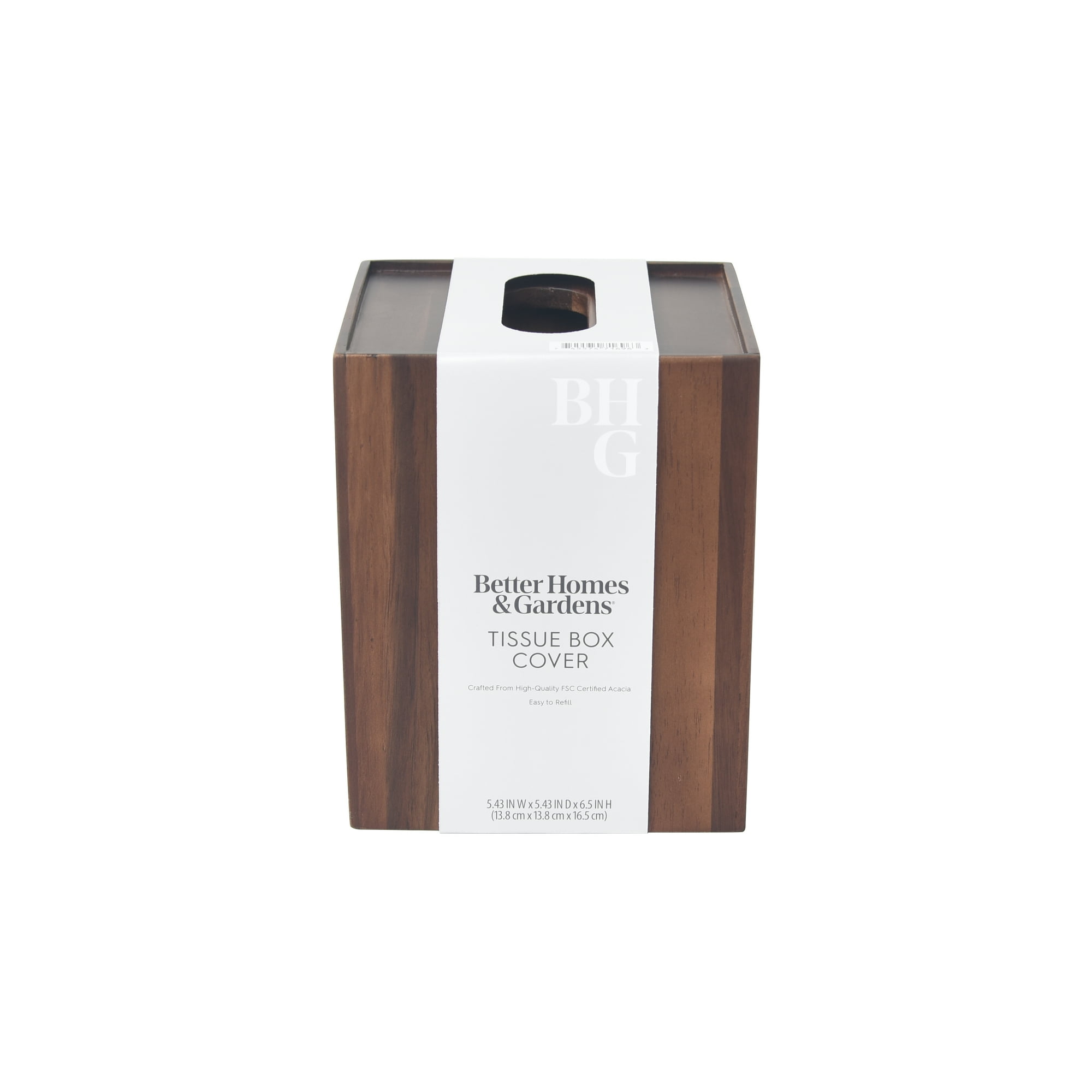 Better Homes & Gardens Acacia Wood Tissue Box Cover