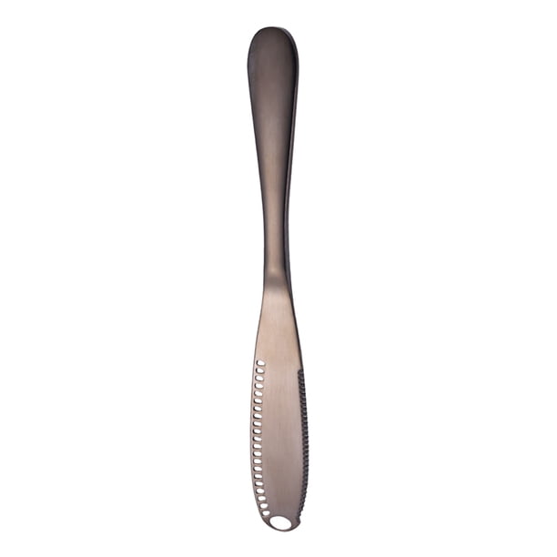 Inteprter Cuchillo rebanador de pan, rallador de queso, rebanador de mantequilla con raspador de agujeros, raspador de crema de pan de acero inoxidable, Cocina y Comedor Negro Inteprter HA002645-06