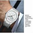 thumbnail image 4 of Fashion Men’s Analog Stainless Steel Wristwatch Minimalist Octagon Bezel with Humorous Dial - Waterproof Business Dress Casual Watch for Men, 4 of 6