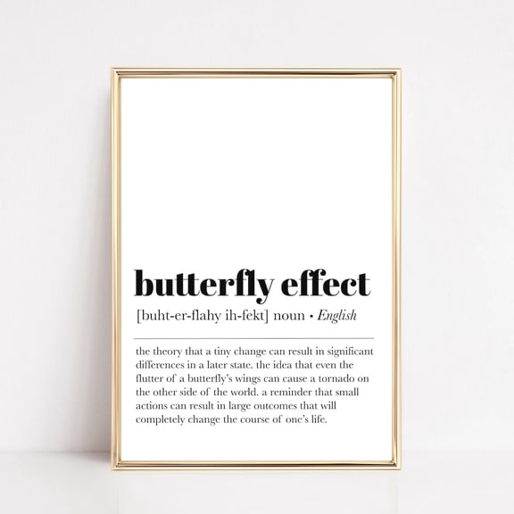 Butterfly Effect Definition Print, Inspirational Wall Art, Minimalist Home Decor, Inspirational Quote, Print UNFRAMED PAPER POSTER, Home Decor, Vintage Gift, Living Room Dercor