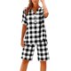 thumbnail image 1 of Conjunto de Lino para las Mujeres Casual a Damas Manga Corta con Bolsillos Pantalones Cortos, Traje de Dos Piezas para Primavera Verano, 1 of 8