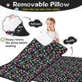 thumbnail image 3 of Dinosaur and Text Black Pattern Teens Toddler Nap Mat with Pillow, Sleeping Mat Bag for Preschool Daycare 51"x22", 3 of 6
