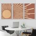 thumbnail image 2 of IDEA4WALL Framed Canvas Print Wall Art Set of 3 Geometric Crescent Moon & Planetary Orbit Astronomy & Space Sky Illustrations Mid-Century Modern Digital Art for Home Decor - White 24"x36"x3, 2 of 5