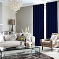 thumbnail image 4 of Tribeca Living Luxury Velvet Room Darkening Window Curtains - Solid Colors, 2 Panels 50 x 84 - Navy Blue, 4 of 5