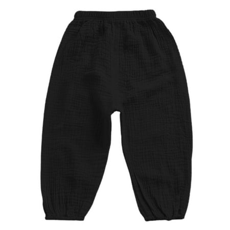 

Toddler Kids Baby Boy Girl Cotton Linen Elastic Basic Harem Long Pants Bloomers Casual Joggers