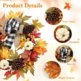 thumbnail image 3 of Garvee 20 inches Thanksgiving Fall Wreath for Front Door with Pumpkin, Maple Leaves and Pine Cone, 3 of 8