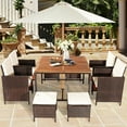 thumbnail image 3 of Topbuy 9-Piece Outdoor Patio Dining Set Conversation Furniture with Removable Cushions White, 3 of 4