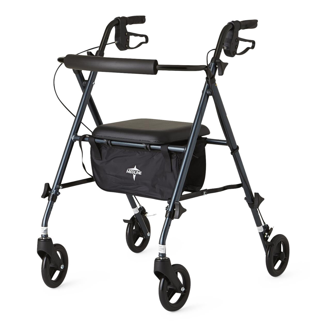 Medline Ultra Lightweight Aluminum Rollator Walker, Smoky Blue