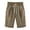 Khaki, variant on Cotton Linen Shorts for Women Lightweight Casual Elastic Waist Straight Leg Wildflower Print Knee Length Shorts with Pockets