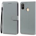 thumbnail image 1 of Pour Redmi Note 6 Pro Étui Xiaomi Redmi 6 Pro Portefeuille en Cuir TPU Souple Étui pour Xiaomi Redmi 6 Étui Note 6 Pro Couverture Rabattable Gris pour Redmi 6 Pro, 1 of 6